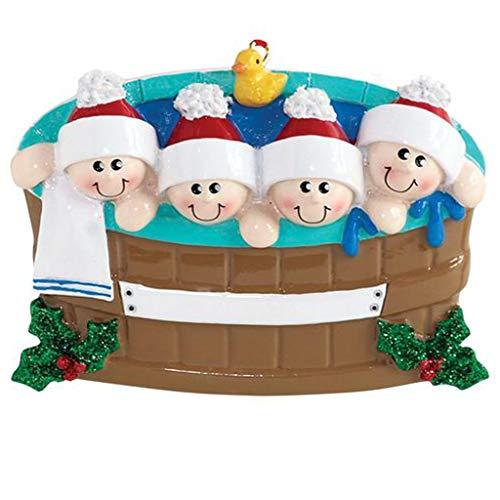 Hot Tub Heaven Family Ornament (Family of 4)