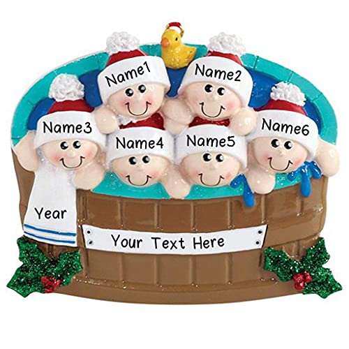 Hot Tub Heaven Family Ornament (Family of 6)