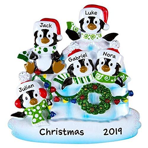 Igloo Penguin Family Ornament (Family of 5)