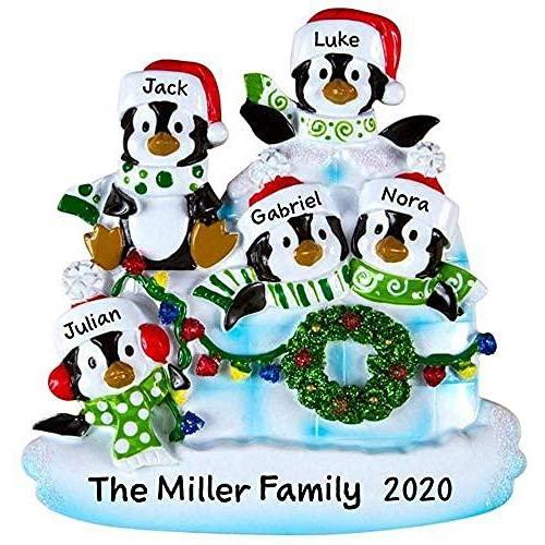 Igloo Penguin Family Ornament (Family of 5)
