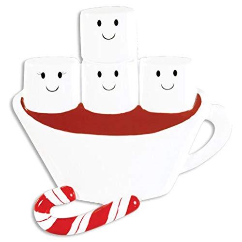 Marshmallow Hot Chocolate Family Ornament (Family of 4)