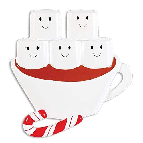 Marshmallow Hot Chocolate Family Ornament (Family of 5)
