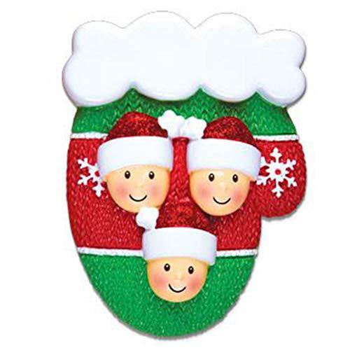 Mitten with Faces Family Ornament (Family of 3)