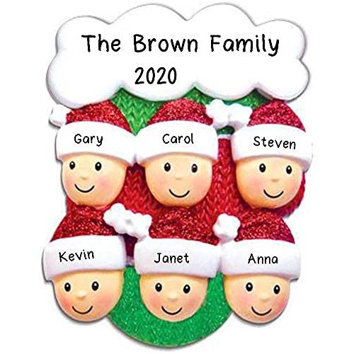 Mitten with Faces Family Ornament (Family of 6)