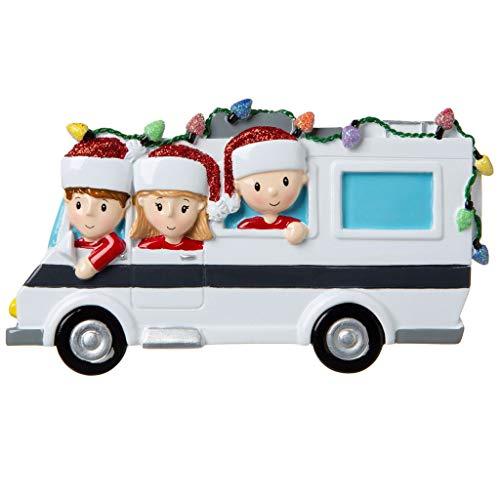 Motor Home Vacation RV Family Ornament (Family of 3)