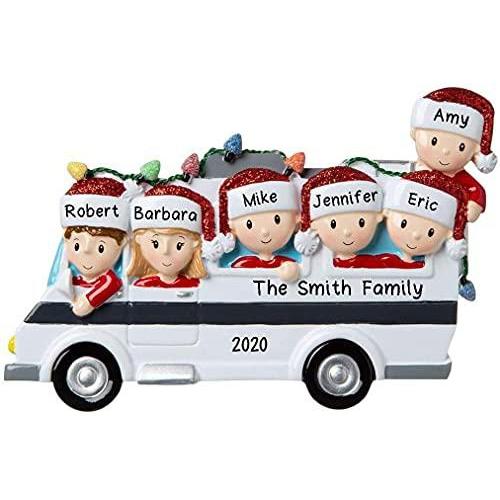 Motor Home Vacation RV Family Ornament (Family of 6)