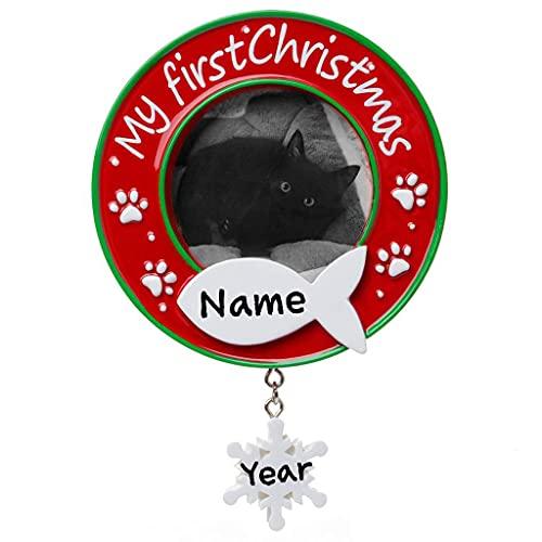 My First Christmas (Cat) Picture Frame Ornament