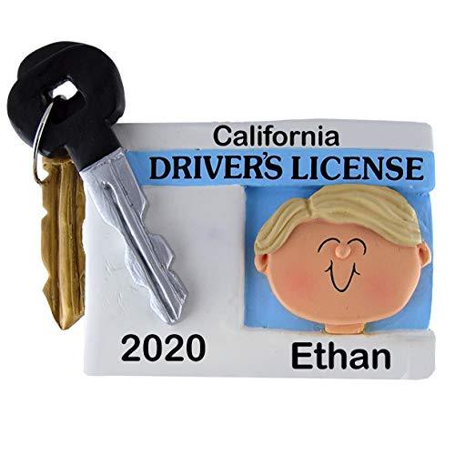 New Driver's License Boy Ornament (Male Blonde Hair)