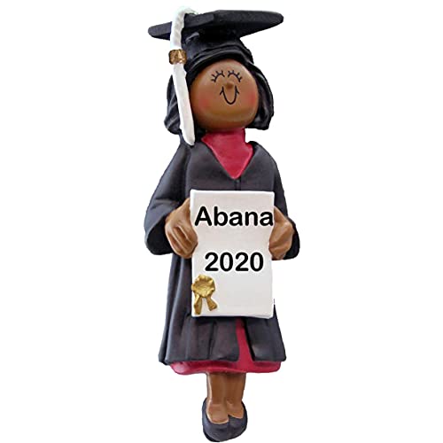 New Graduate Girl Ornament (Graduate Female African American)