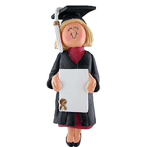 New Graduate Girl Ornament (Graduate Female Blonde)