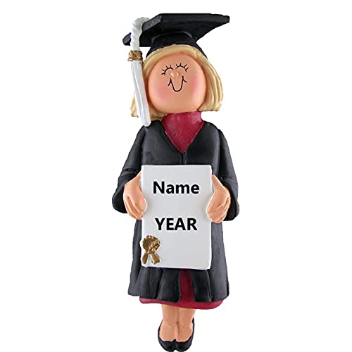 New Graduate Girl Ornament (Graduate Female Blonde)