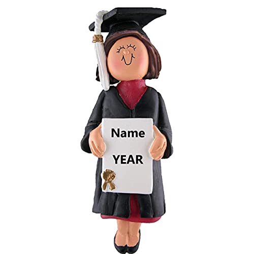 New Graduate Girl Ornament (Graduate Female Brown)