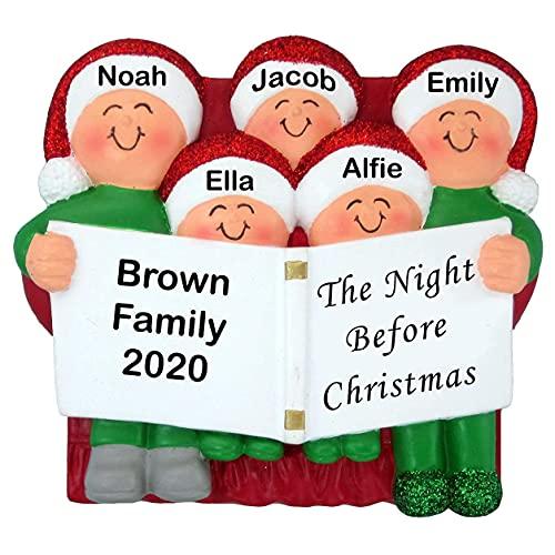 Night Before Family Ornament (Family of 5)