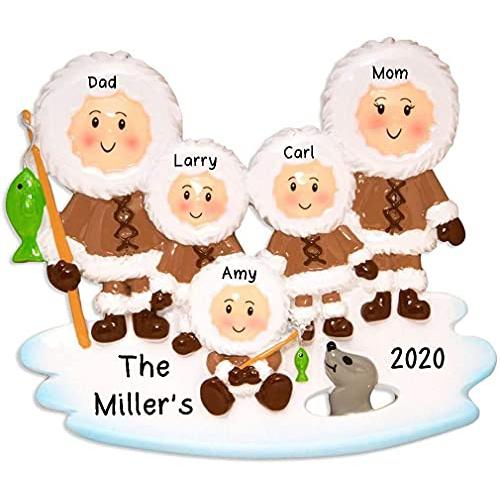 North Pole Eskimo Family Ornament (Family of 5)