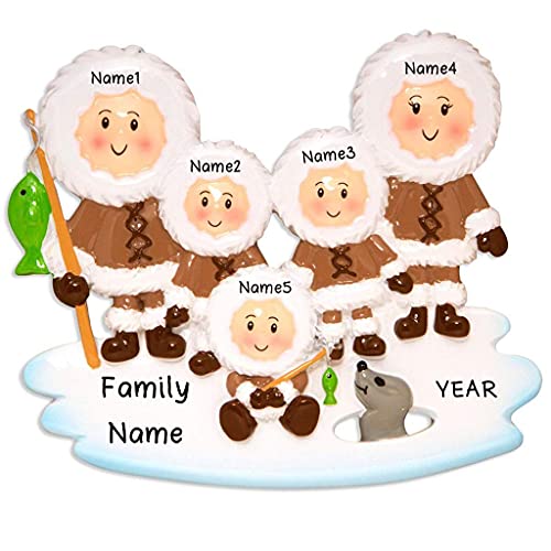 North Pole Eskimo Family Ornament (Family of 5)
