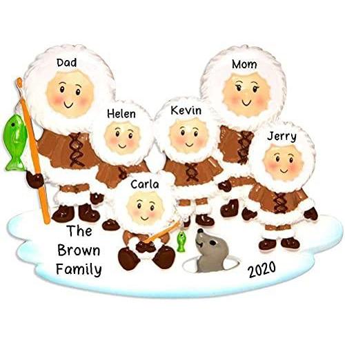 North Pole Eskimo Family Ornament (Family of 6)