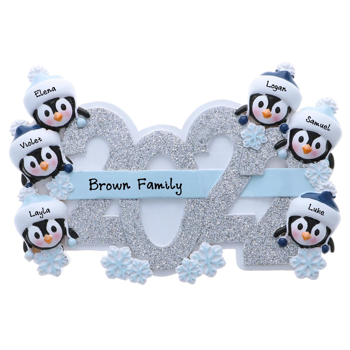 Personalized Family Christmas Ornament (Family of 6)