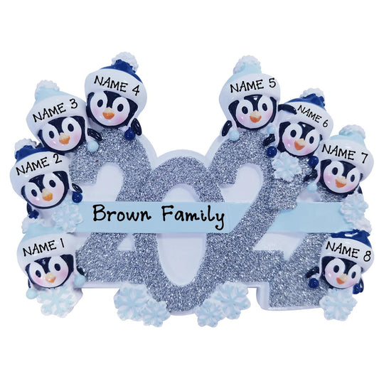 Personalized Family Christmas Ornament (Family of 8)