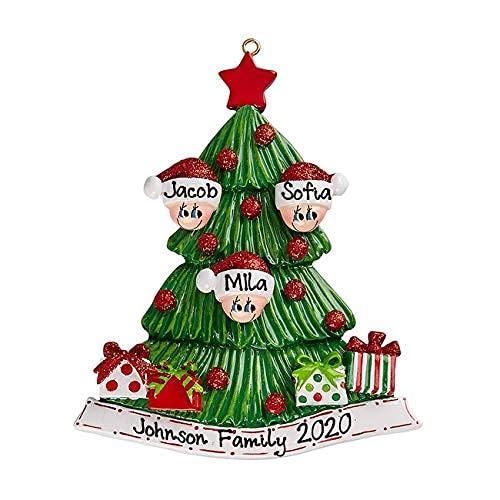 Opening Present Family Ornament (Family of 3)