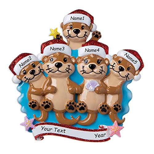 Otter Family Ornament (Family of 5)