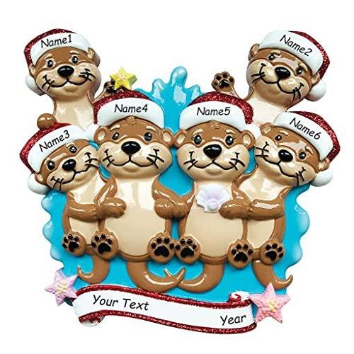 Otter Family Ornament (Family of 6)