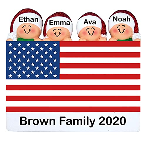 Patriotic Family Ornament (Family of 4)