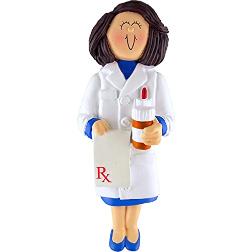 Pharmacist Ornament (Female Brunette)