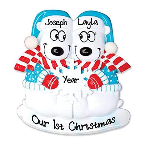 Polar Bear Couple Personalized Ornaments