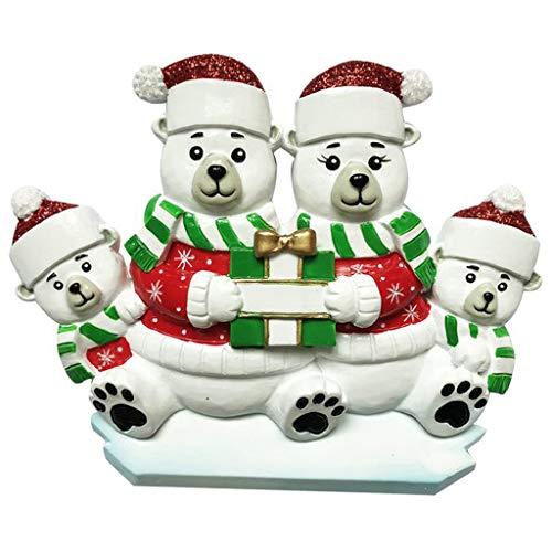 Polar Bear Family Ornament (Family of 4)