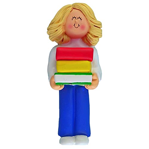 Reader Ornament (Female Blonde)