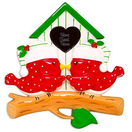 Red Bird Cardinal Home Sweet Home Ornament (Family of 2)
