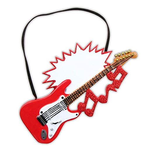 Red Electric Guitar Ornament (Red)