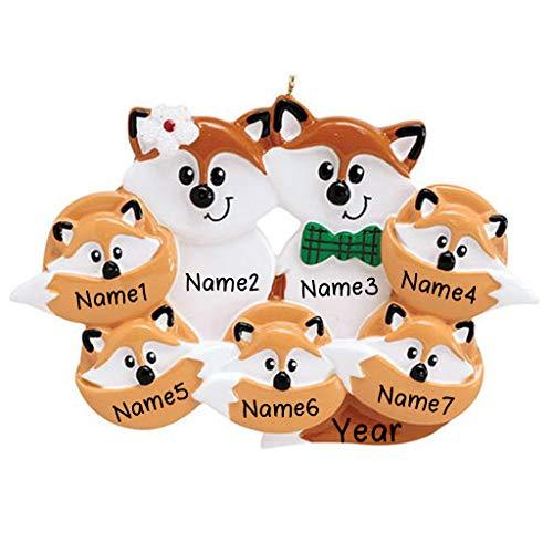 Red Fox Family Ornament (Family of 7)
