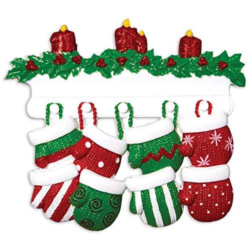 Red Green Mitten Family Ornament (Family 8)