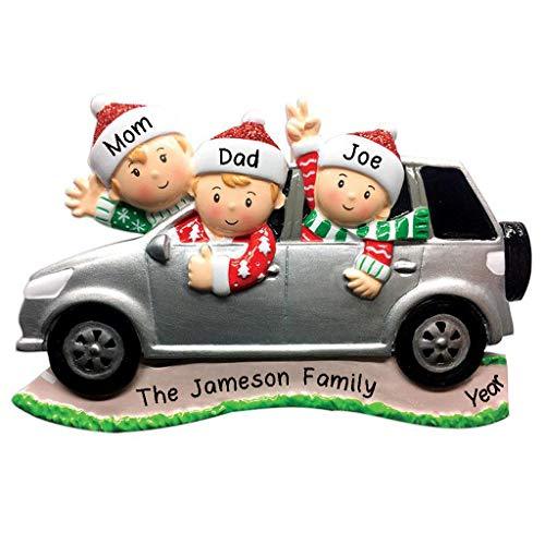SUV Car Family Ornament (Family of 3)