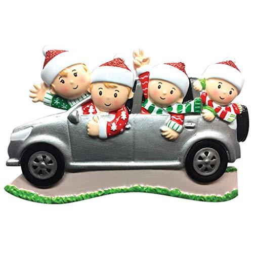 SUV Car Family Ornament (Family of 4)