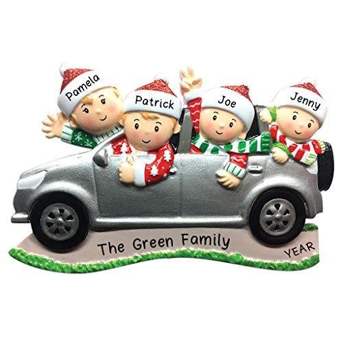 SUV Car Family Ornament (Family of 4)