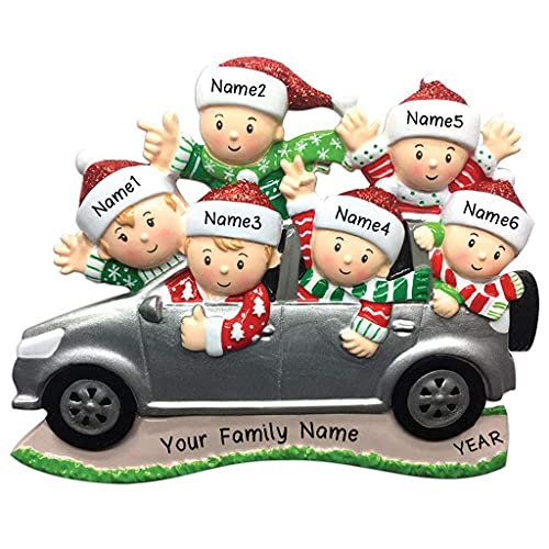 SUV Car Family Ornament (Family of 6)