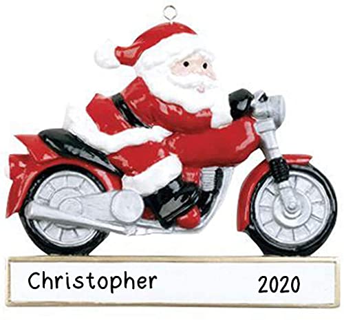 Santa Motorcycle Ornament