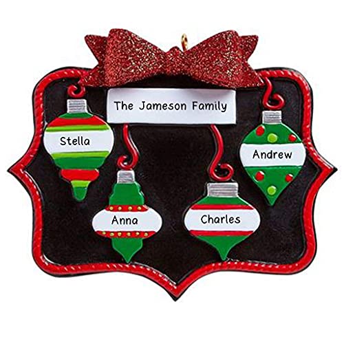 Slate Board Ornament (Family of 4)