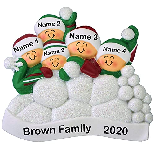 Snowball Family Ornament (Family of 5)