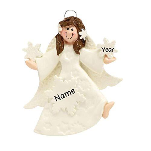 Snowflake Angel Ornament (Brown)