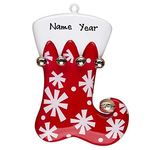 Snowflake Red Stocking Ornament