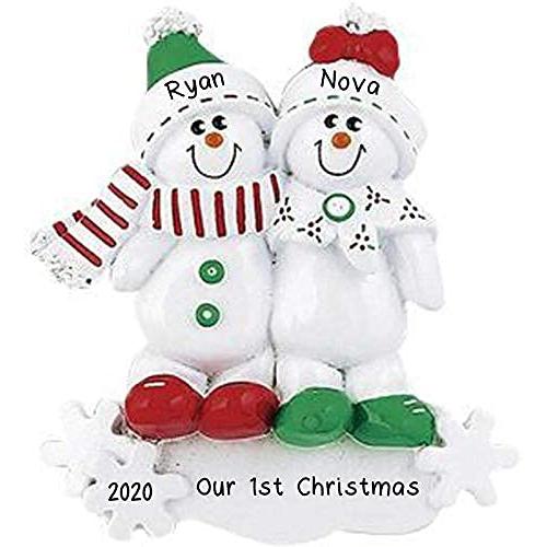 Snowman Sled Ornament (Family of 2)