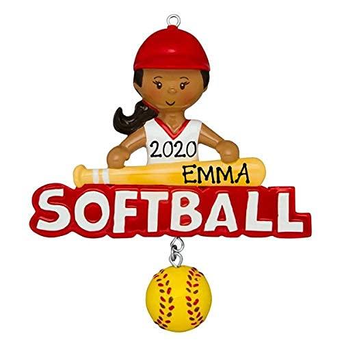 Softball Girl Ornament (Ethnic Softball)