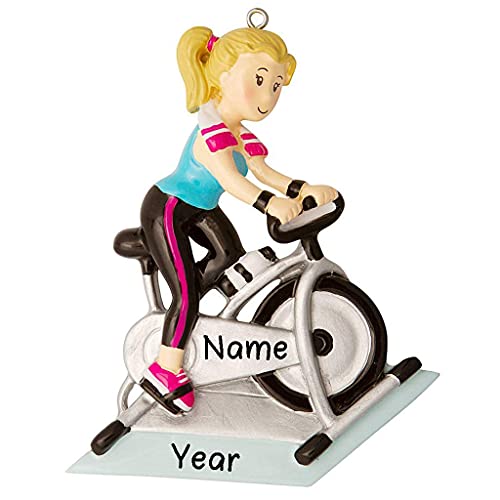 Spinning Class Woman Ornament