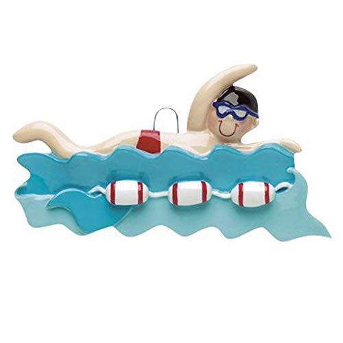 Swimmer Boy in Water Ornament