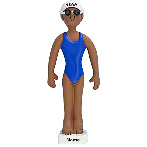 Swimmer Ornament (Female African American)