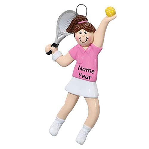 Tennis Girl Brown Ornament