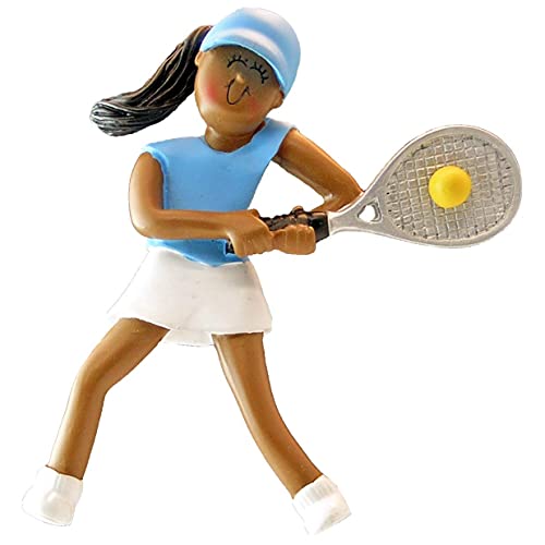 Tennis Girl Ornament (Female African American)